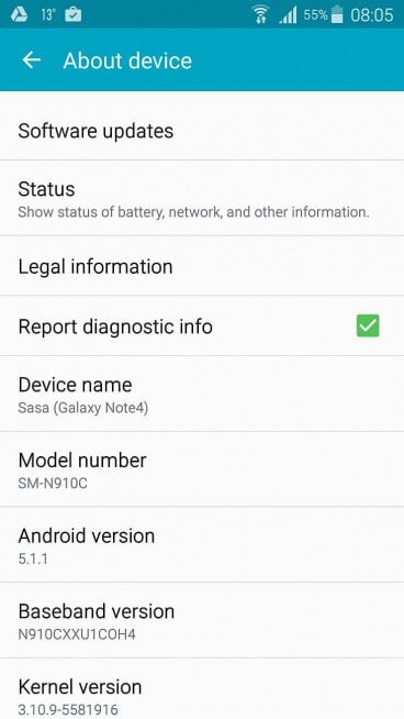 Samsung Note 4 Andorid 5.1.1 benchmark 1