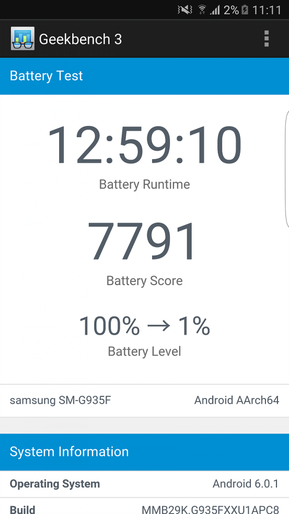 Samsung S7 edge battery benchmark 1