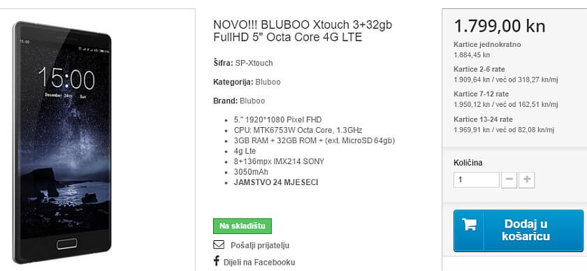 Bluboo Xtouch 3