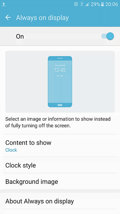 Samsung S7 edge Always On update 1