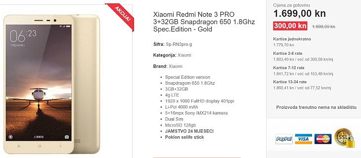 Xiaomi Redmi Note 3 PRO 332GB