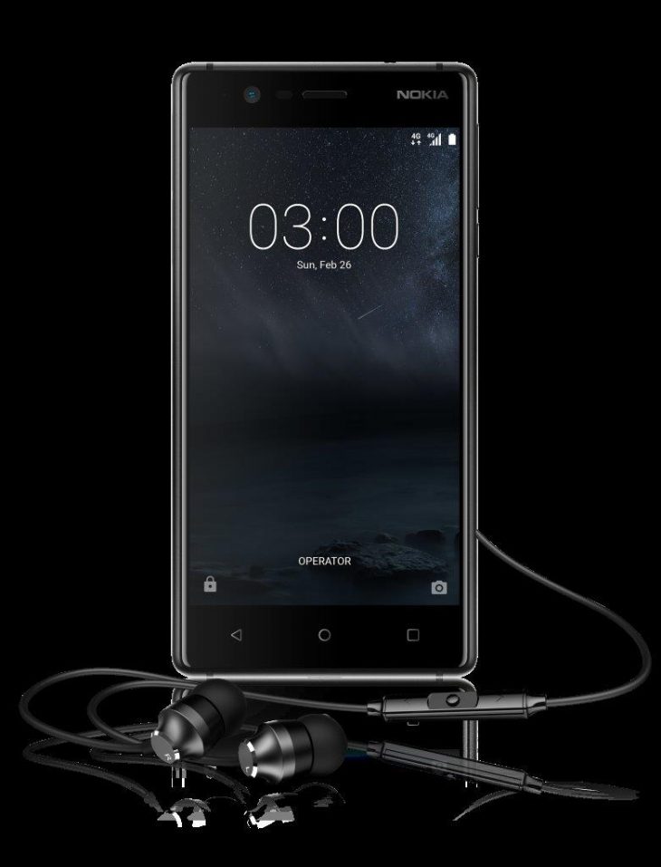 Nokia 3 with Nokia Stereo Headset WH 201