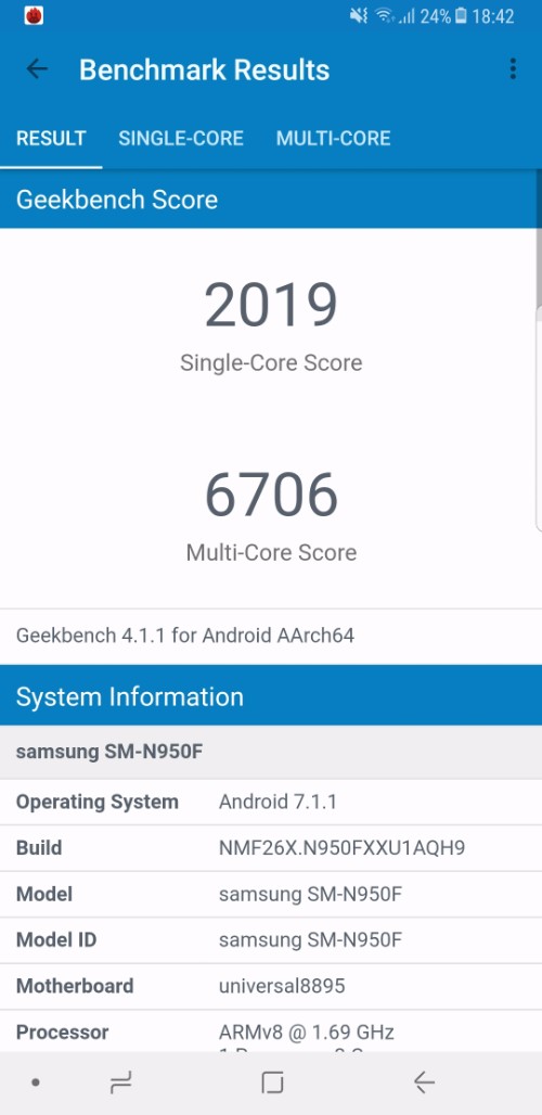 Samsung Note8 benchmark 7
