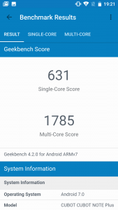Cubot Note Plus benchmark 10