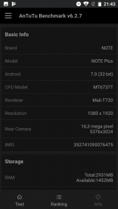 Cubot Note Plus benchmark 2