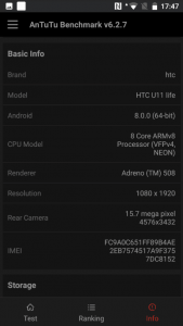 HTC U11 Life benchmark 2