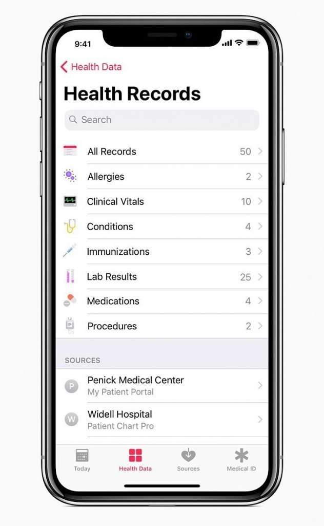 iOS 11.3 health records