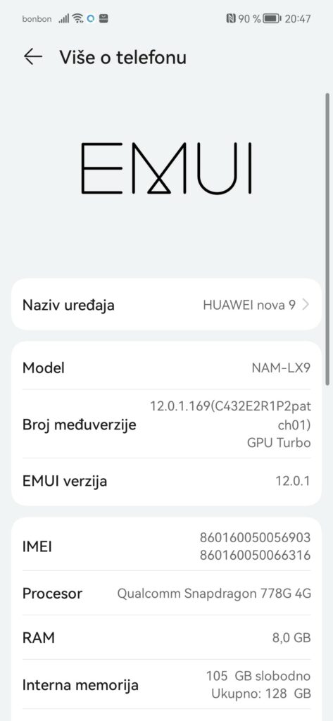 Huawei nova 9 ekran 1