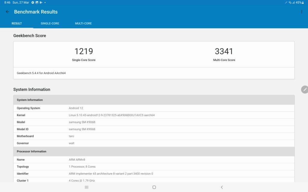 Screenshot 20220327 204610 Geekbench 5 scaled