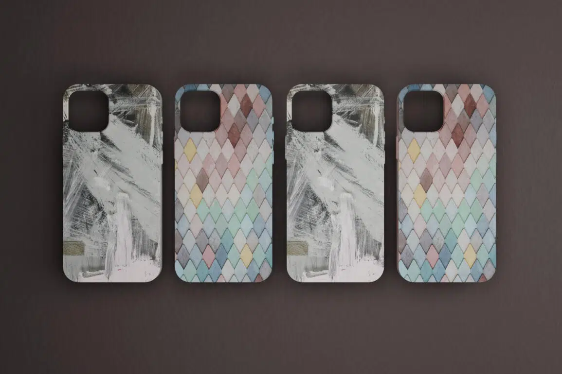 smartphone cover case plain background 3d rendering