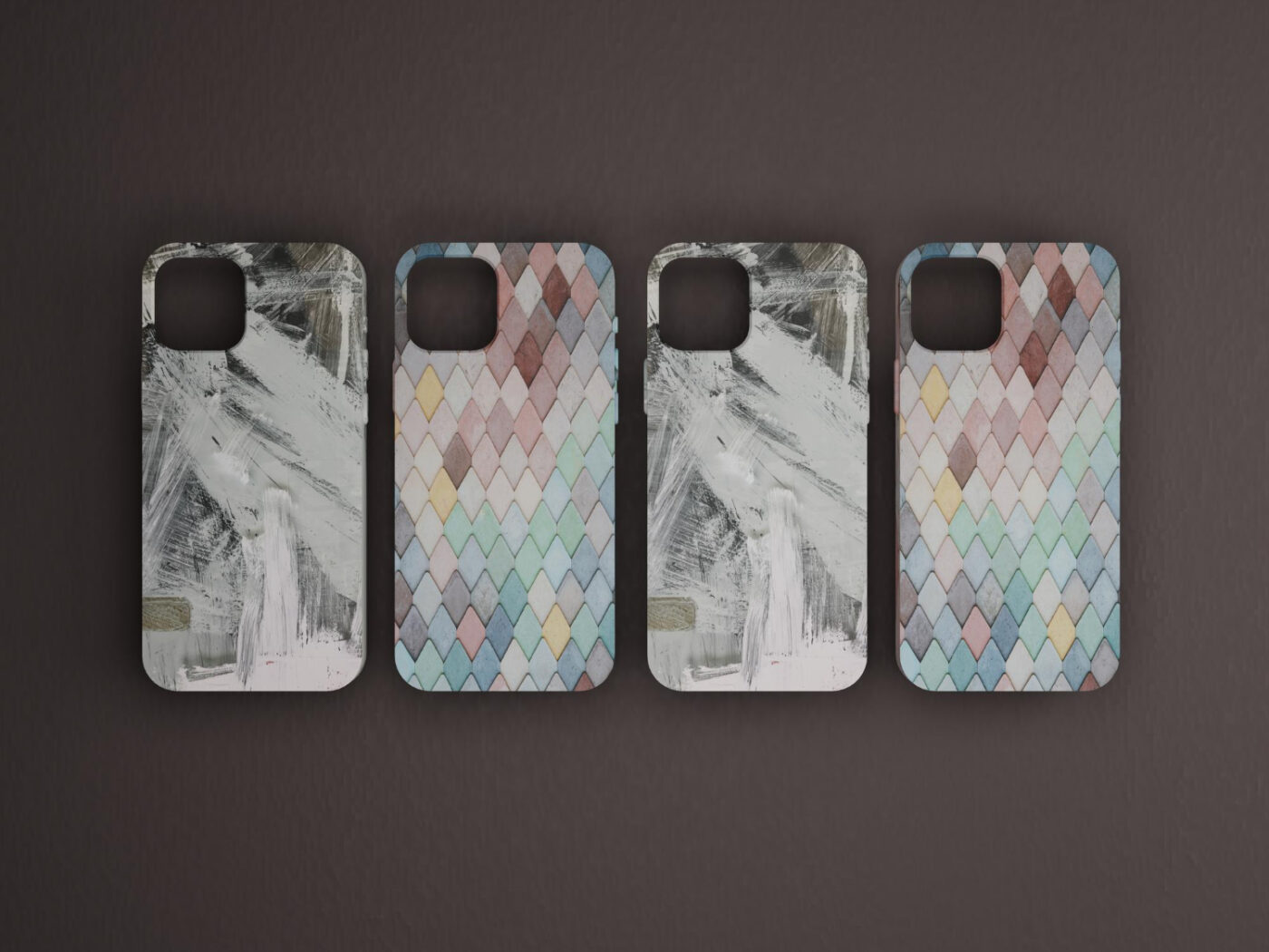 smartphone cover case plain background 3d rendering