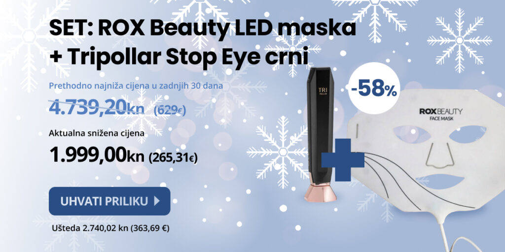 SET ROX Beauty LED maska Tripollar Stop Eye crni 58�