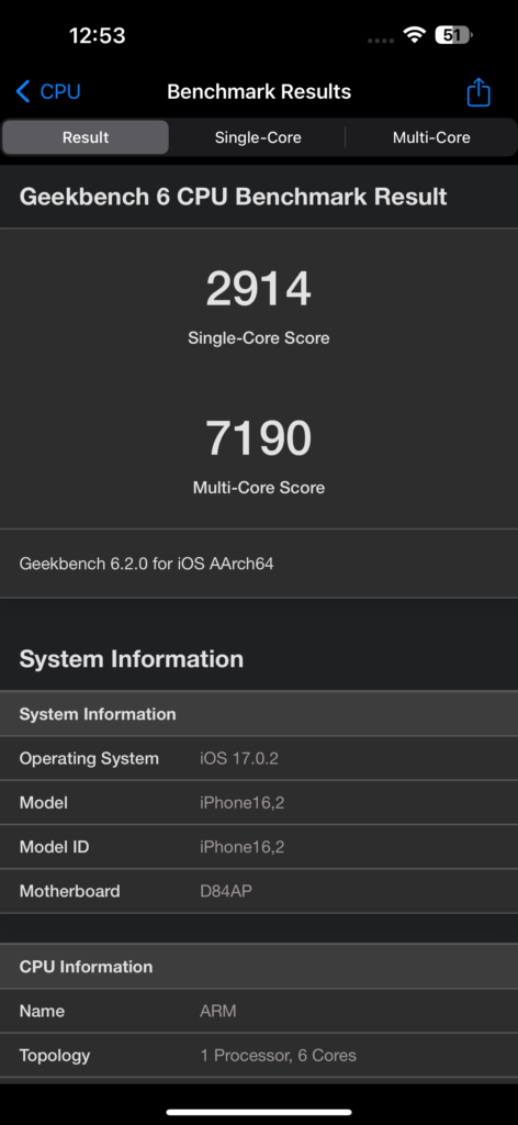 iPhone 15 Pro Max benchmark 2