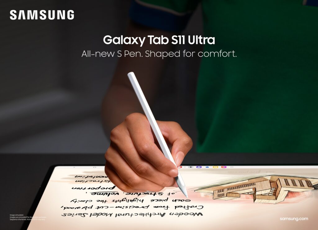 Galaxy Tab S11 Feature Visuals S Pen Design 510x370mm